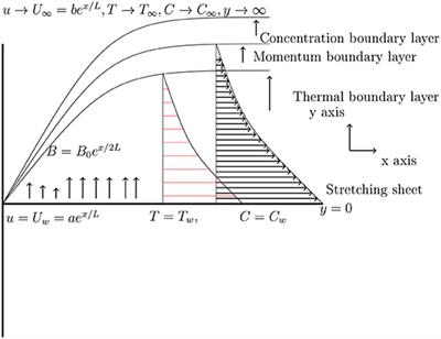 Magnetohydrodynamic Free Stream and Heat Transfer of Nanofluid Flow Over an Exponentially Radiating Stretching Sheet With Variable Fluid Properties